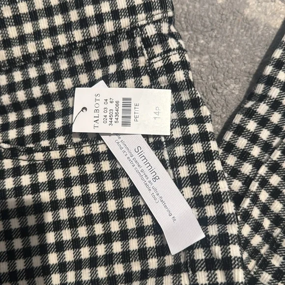 Talbots Black and White Checkered straight Leg Pants 14P - Picture 3 of 3